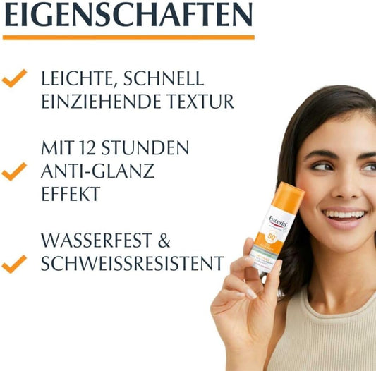 Eucerin Oil Control Face Sun Gel-Creme LSF 50+, 50 ml Cream