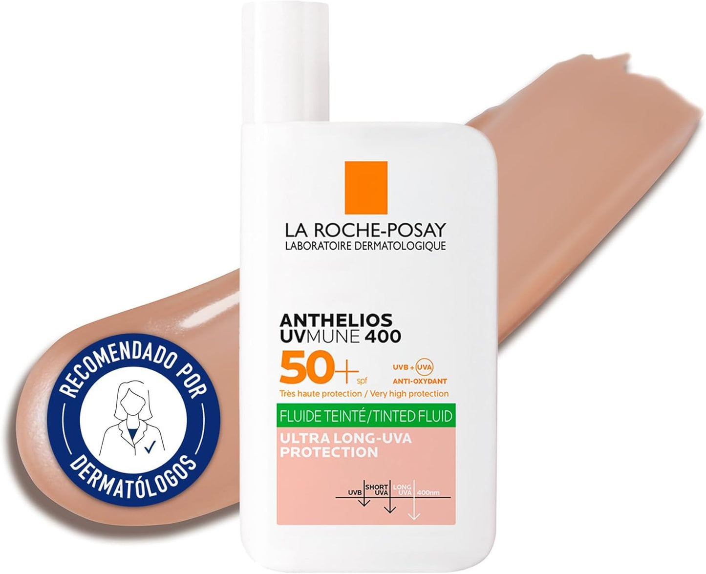 La Roche-Posay Anthelios Invisible Fluid Getönt LSF 50+ für empfindliche Haut, 50 ml Solution