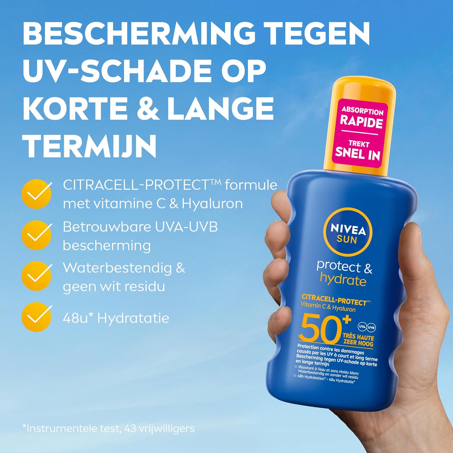 NIVEA SUN Protect & Hydrate Sunscreen Spray - SPF 50 - Sun Spray - Protects and hydrates - With Vitamin E -Sun Protection - 200 ml