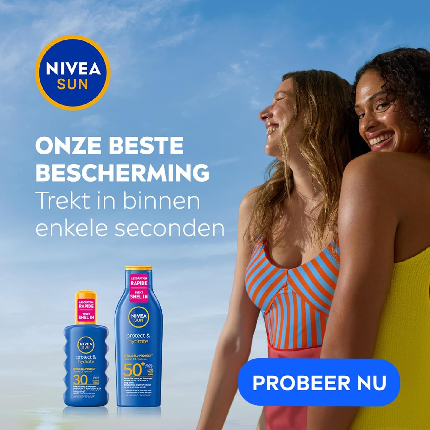 NIVEA SUN Protect & Hydrate Sunscreen Spray - SPF 50 - Sun Spray - Protects and hydrates - With Vitamin E -Sun Protection - 200 ml