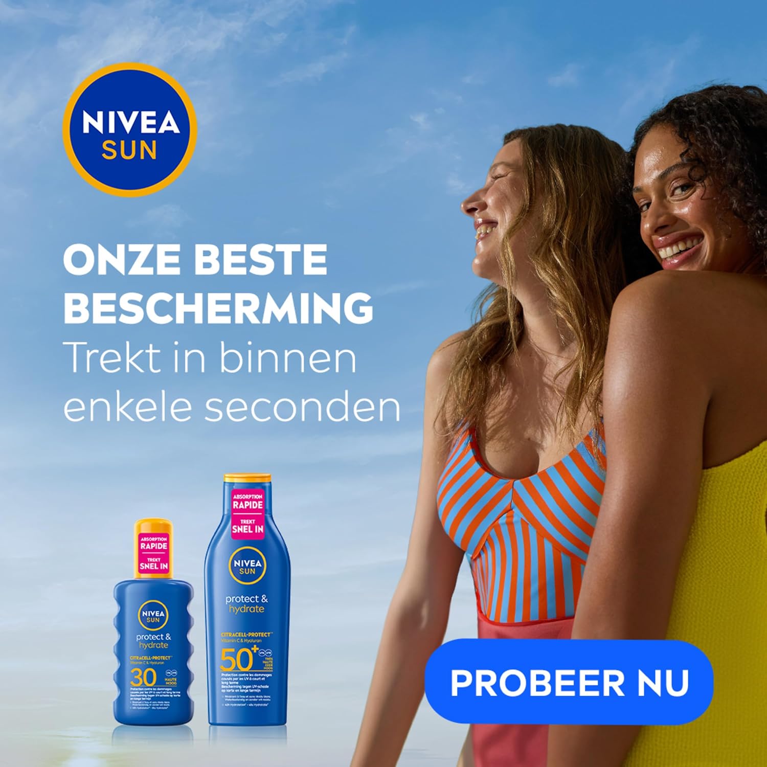 NIVEA SUN Protect & Hydrate Sunscreen Spray - SPF 50 - Sun Spray - Protects and hydrates - With Vitamin E -Sun Protection - 200 ml